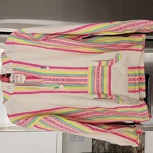 Beach‎ by Exist Youth Teen Hooded Pullover Pink Yellow With Pocket, Size M